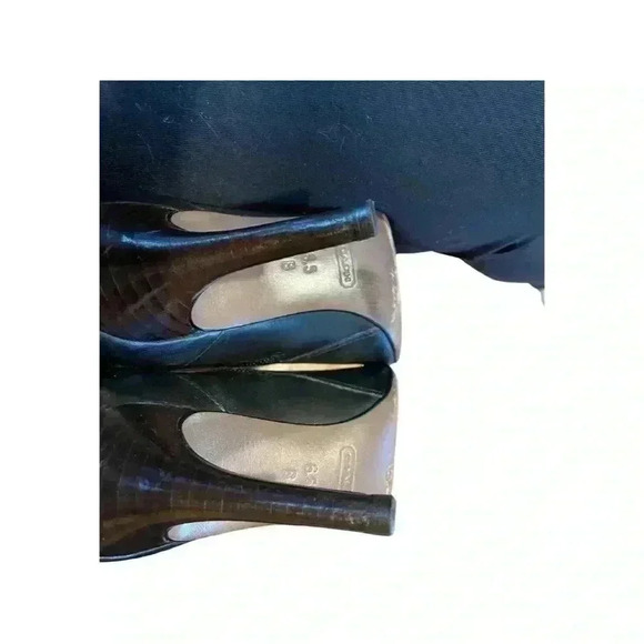 Coach Black High Heeled Leather Boots Size 6.5 - Picture 7 of 11